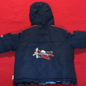 .Bon Bebe Navy/Camo Reversible Boy's Jacket (Excellent/LIKE NEW) Size 3 or 4 ?